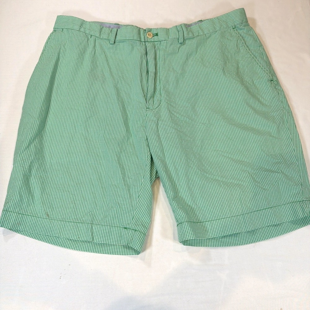 Polo Ralph Lauren Golf‎ Shorts Mens 36 Green Gingham Check Cotton Preppy 10"